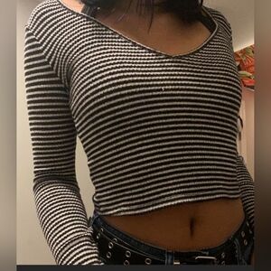 Y2K Womans Forever 21 Stripped Crop Top Size Small very Stretchy Material